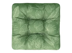 Clearance Cojín para palés tela estampado de hojas 60x60x12 cm ES157560 Verde