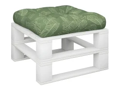 Clearance Cojín para palés tela estampado de hojas 60x60x12 cm ES157560 Verde