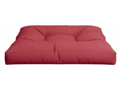 Clicnbuy Ropa De Casa^Cojín para sofá de palets de tela tinto 80x80x12 cm Rojo