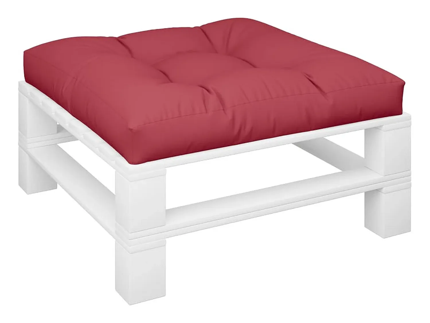 Clicnbuy Ropa De Casa^Cojín para sofá de palets de tela tinto 80x80x12 cm Rojo