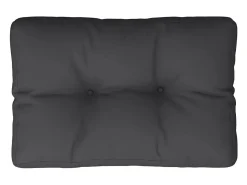 Cojín para sofá de palets de tela negro 60x40x12 cm