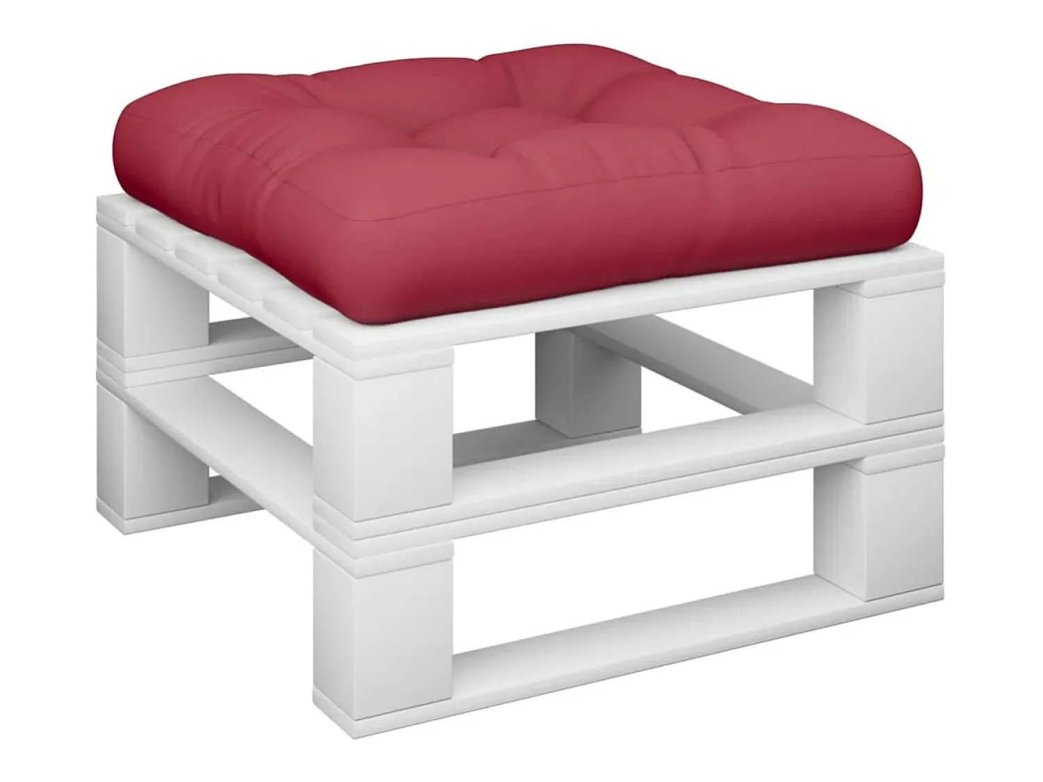 Clicnbuy Ropa De Casa^Cojín para sofá de palets de tela tinto 60x60x12 cm Rojo
