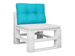 New Clicnbuy Cojín para sofá de palets tela turquesa 60x40x12 cm Azul turquesa