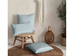 Discount Cojín rectangular de terciopelo azul glaciar 50x30 cm - NAURU - SACASA Azul celeste