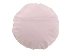 Cojín redondo con encaje de algodón morado de 39x39cm