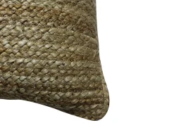 OZAIA Cojín trenzado 100% jute - 60 x 60 cm - Natural - ZAMBAI Color natural claro