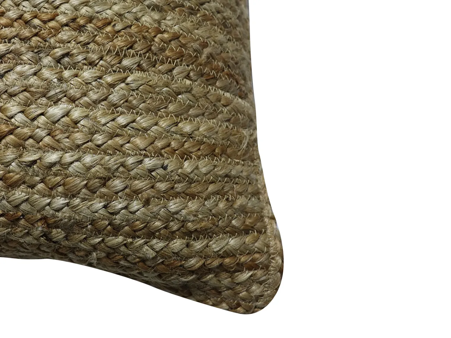 OZAIA Cojín trenzado 100% jute - 60 x 60 cm - Natural - ZAMBAI Color natural claro