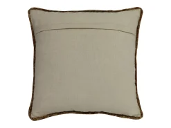 OZAIA Cojín trenzado 100% jute - 60 x 60 cm - Natural - ZAMBAI Color natural claro