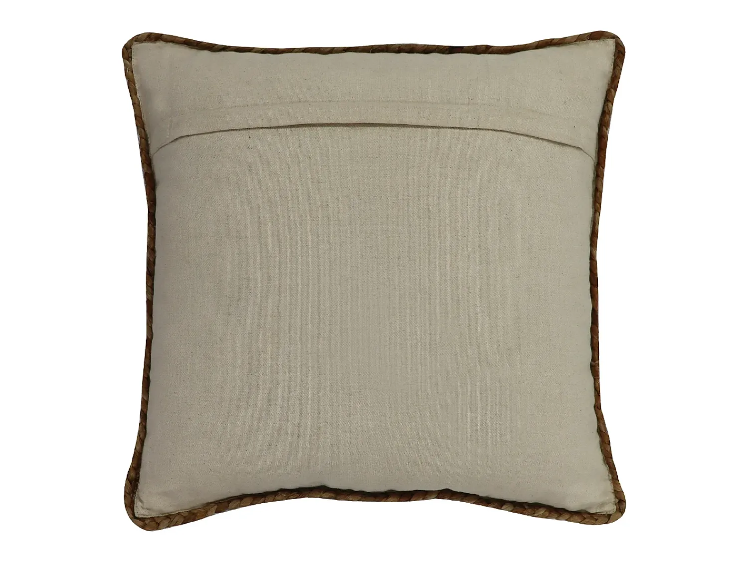 OZAIA Cojín trenzado 100% jute - 60 x 60 cm - Natural - ZAMBAI Color natural claro