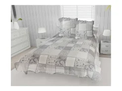 Colcha acolchada de algodón 220x240 cm AURORE con 2 fundas de almohada