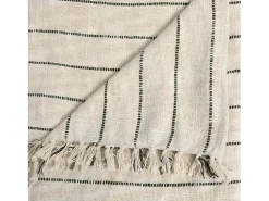Atmosphera Ropa De Cama^Colcha de algodón a rayas 260 x 240 cm Beige