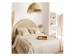Atmosphera Ropa De Cama^Colcha de estilo bohemio 130 x 180 cm Beige