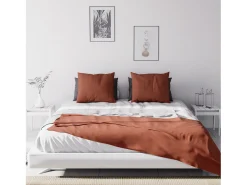 Soleil d'ocre Ropa De Cama^Colcha 220x240 cm ADELE Azul Ladrillo Rojo