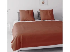 Soleil d'ocre Ropa De Cama^Colcha 220x240 cm ADELE Azul Ladrillo Rojo