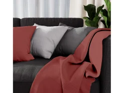 Soleil d'ocre Ropa De Cama^Colcha 180x220 cm ADELE Azul Ladrillo Rojo