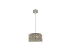AKUNADECOR Lámpara Suspendida^Colgante Con Pantalla Gris Modelo Katerina 1luz Xe27 Plateado