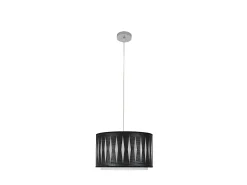 AKUNADECOR Lámpara Suspendida^Colgante Cromo/madera Negra Modelo Alexandra Plateado