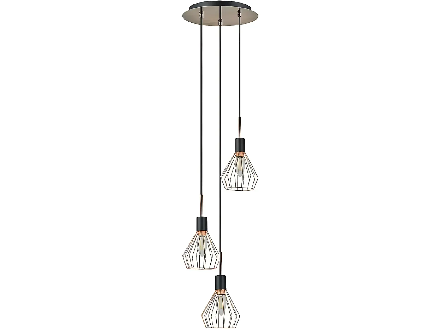 AKUNADECOR Lámpara Suspendida^Colgante De 3 Luces San Petesburgo Cobre Cobrizo