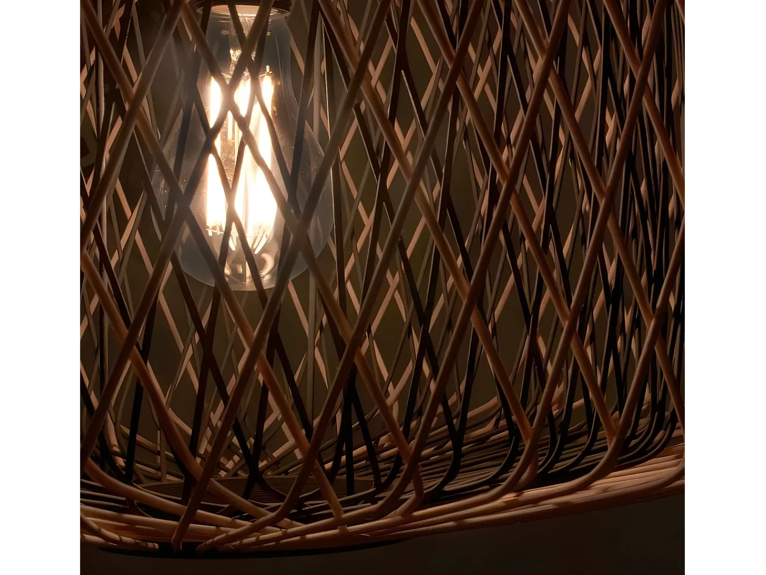 AKUNADECOR Colgante De Bambú Natural Modelo Bamboo Beige