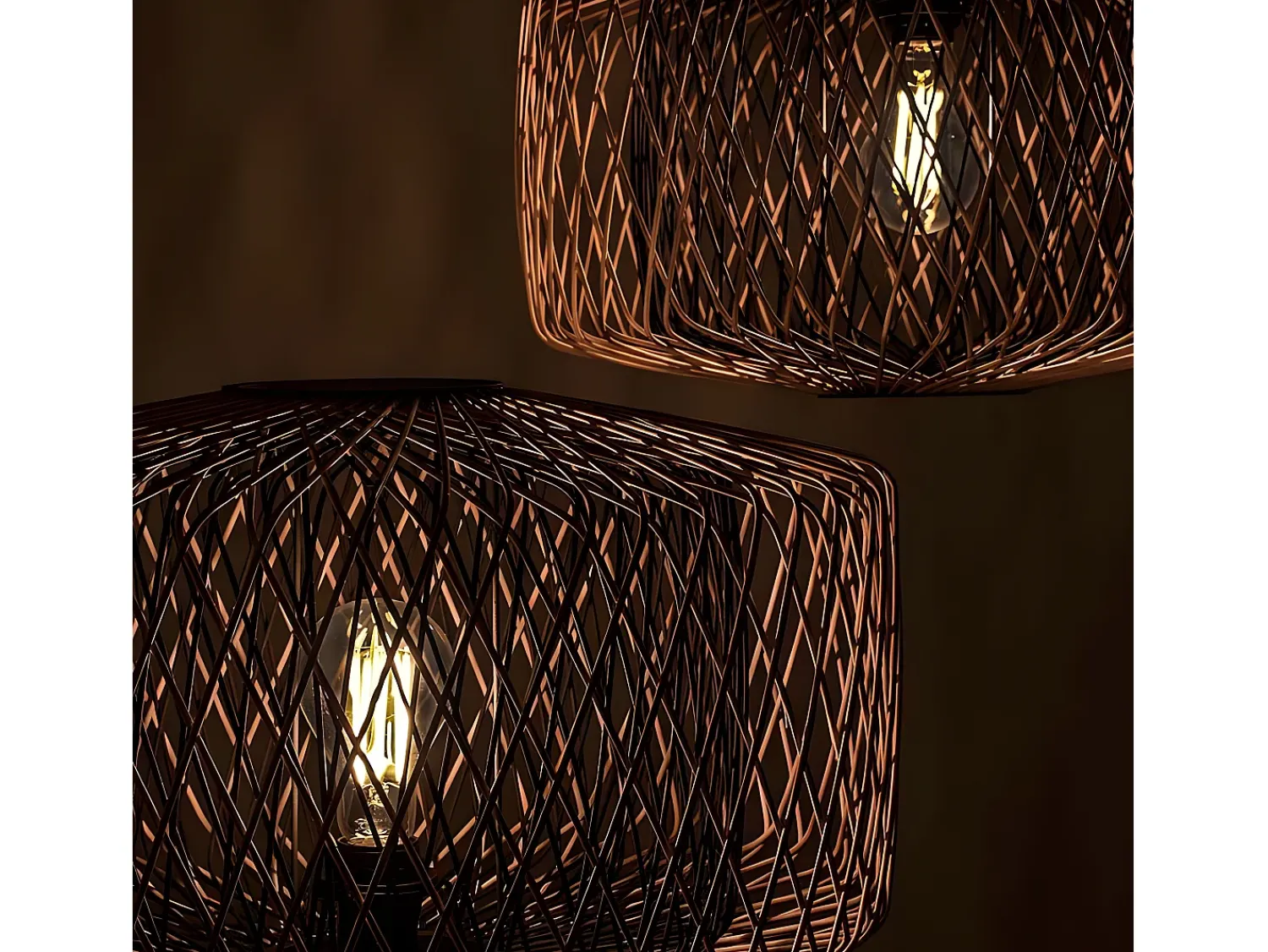 AKUNADECOR Colgante De Bambú Natural Modelo Bamboo Beige