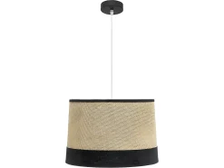 AKUNADECOR Lámpara Suspendida^Colgante De Techo Modelo Tietar De Saco Y Detalle Negro Beige