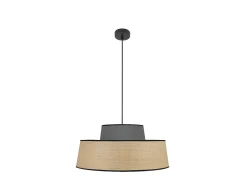 AKUNADECOR Lámpara Suspendida^Colgante 1luz Natural/gris Modelo Jia Negro