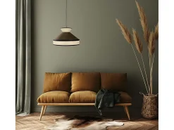 AKUNADECOR Lámpara Suspendida^Colgante Marron Con Ribete En Negro Modelo Fabrizio Marru00f3n