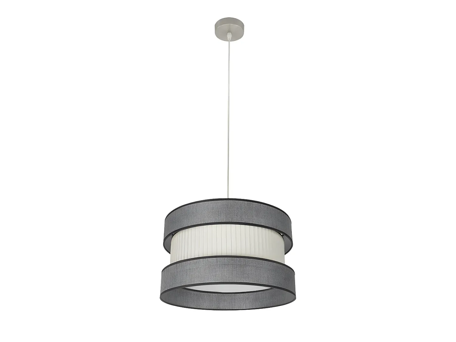 AKUNADECOR Lámpara Suspendida^Colgante Modelo Home Niquel Conpantalla Gris-beis Plateado