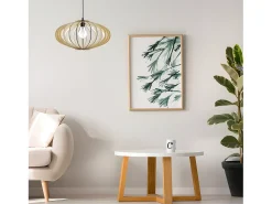 AKUNADECOR Colgante Modelo Sapelli Natural De 1 Luz Beige