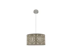 AKUNADECOR Colgante Niquel/madera Gris Modelo Katerina 1xe27 Regulable Plateado