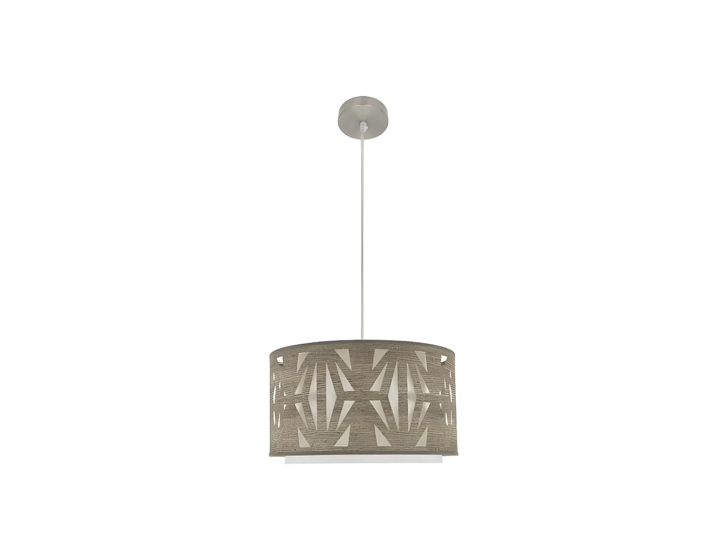AKUNADECOR Colgante Niquel/madera Gris Modelo Katerina 1xe27 Regulable Plateado