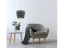 AKUNADECOR Lámpara Suspendida^Colgante Smile Cromo Con Pantalla De 3 Luces Plateado