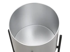 OZAIA Macetero^Conjunto de 2 maceteros con soporte de metal - D.25 x Alt. .39 y D. 23 x Alt. .35.5 - - EDMEE Plateado