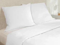 Conjunto de cama de satén 108 hilos/ cm² - Funda 240 x 260 cm + 2 fundas de almohada 63 x 63 cm - Blanco - TALORA