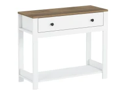 Consola para recibidor color blanco negro estilo clásico con cajón Corlay - Blanco