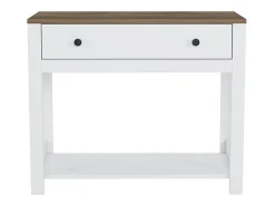 Consola para recibidor color blanco negro estilo clásico con cajón Corlay - Blanco