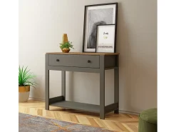 Vajilla^Consola para recibidor color blanco estilo clásico con cajón Corlay - Negro