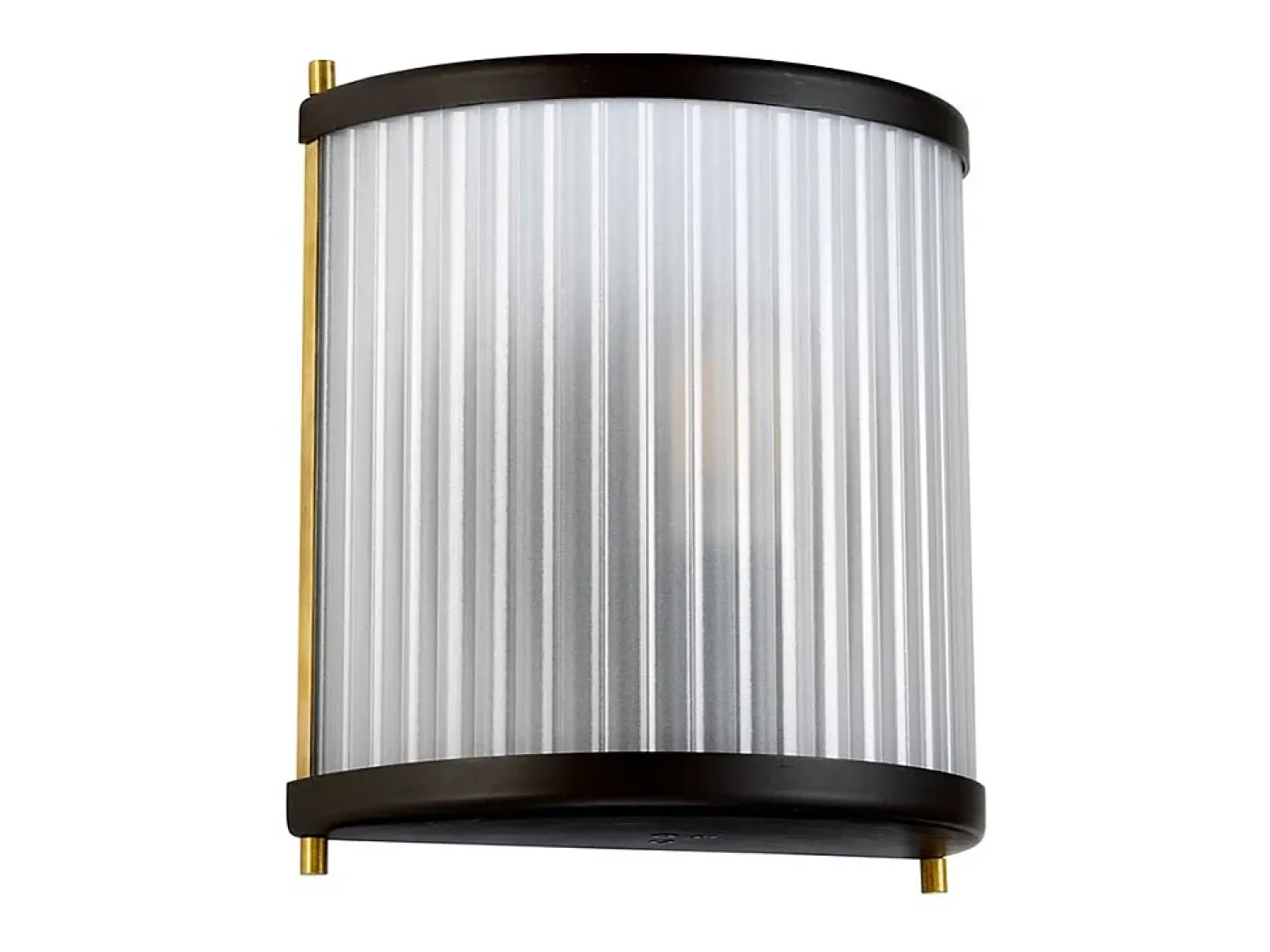 Aplique Para Pared^Corona Flush 1 ljus vägglampa, museumsbrons, frostat glas Bronce