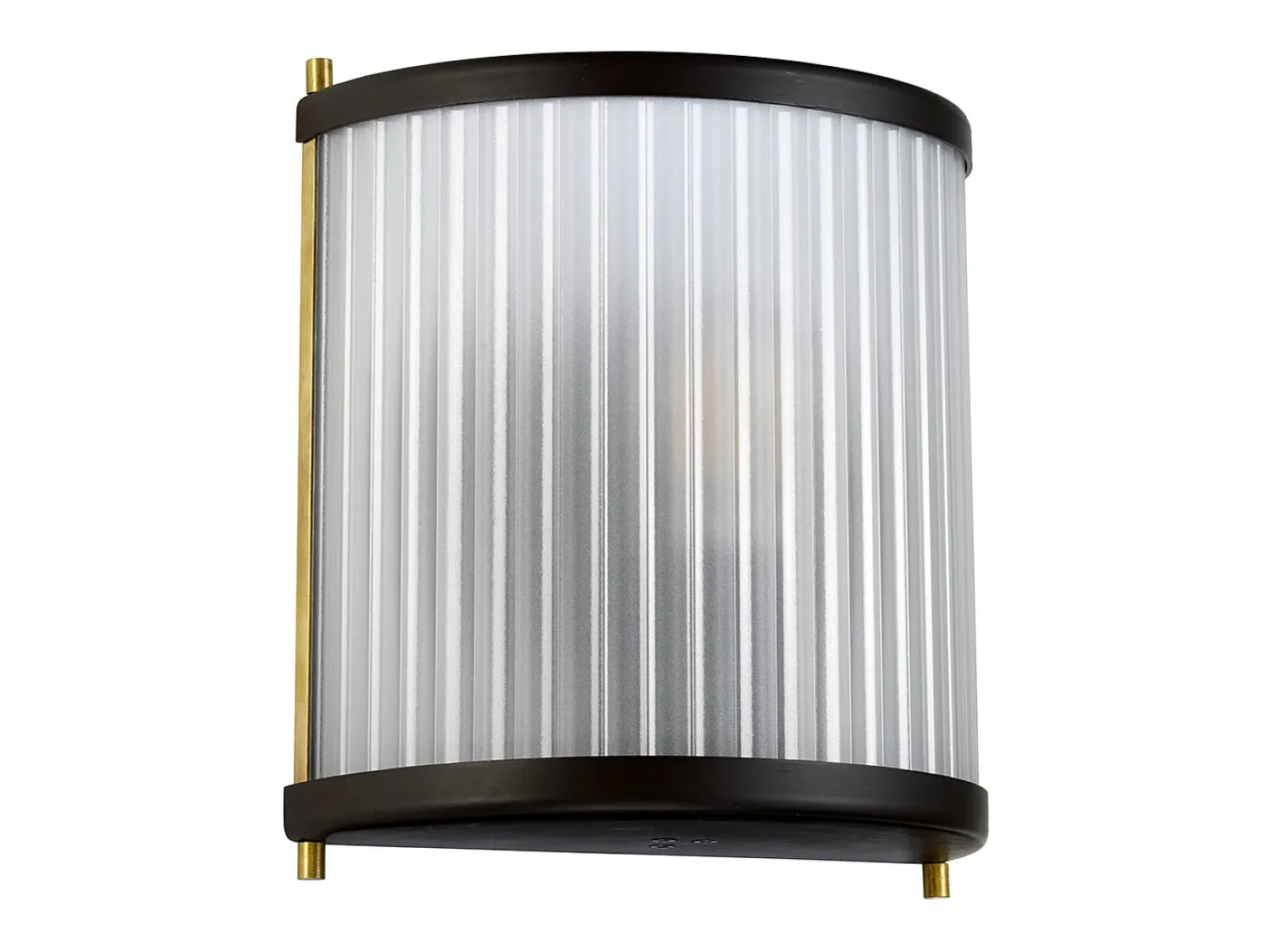 Aplique Para Pared^Corona Flush 1 ljus vägglampa, museumsbrons, frostat glas Bronce