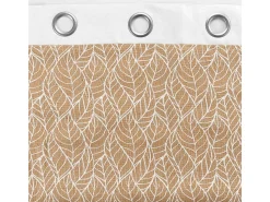 Douceur d'intérieur Ropa De Casa^Cortina bi material con lona de yute estampada 140 x 240 cm Blanco