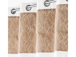 Douceur d'intérieur Ropa De Casa^Cortina bi material con lona de yute estampada 140 x 240 cm Blanco