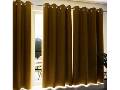 Cortina con ojales 100% opacos 135x250 cm ECLIPSE mostaza