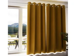 Cortina con ojales 100% opacos 135x250 cm ECLIPSE mostaza