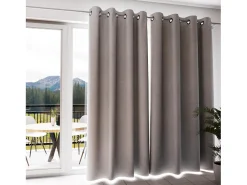 Soleil d'ocre Cortina con ojales aislante y 100% opaca 135x250 cm ECLIPSE , por Blanco
