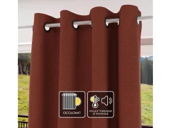Soleil d'ocre Ropa De Casa^Cortina con ojales aislante y 100% Blackout 135x180 cm ECLIPSE ladrillo, por Rojo