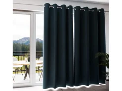 Soleil d'ocre Ropa De Casa^Cortina con ojales aislante y 100% opaca 135x300 cm ECLIPSE turquesa, por Azul
