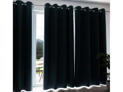 Soleil d'ocre Ropa De Casa^Cortina con ojales aislante y 100% opaca 135x300 cm ECLIPSE turquesa, por Azul