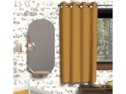 Soleil d'ocre Ropa De Casa^Cortina con ojales aislante 135x180 cm BOHEME mostaza, de Amarillo