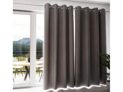 Soleil d'ocre Ropa De Casa^Cortina con ojales aislante y 100% opaca 135x300 cm ECLIPSE , por Gris