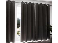 Soleil d'ocre Ropa De Casa^Cortina con ojales aislante y 100% opaca 135x300 cm ECLIPSE , por Gris